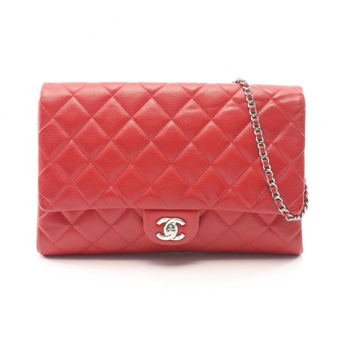 Chanel Matelassé Shoulder Bag/Handbag, Caviar Leather (Grained Calfskin), Women's, Red: --- Catalog ---Category: SizeSize (HxWxD): 19cm x 28cm x 4cm / 7.48'' x 11.02'' x 1.57''Category: DesignType: Handbag, Shoulder bagColor: Red colorGender: WomenMaterial: Grained Calfskin Category: Gen