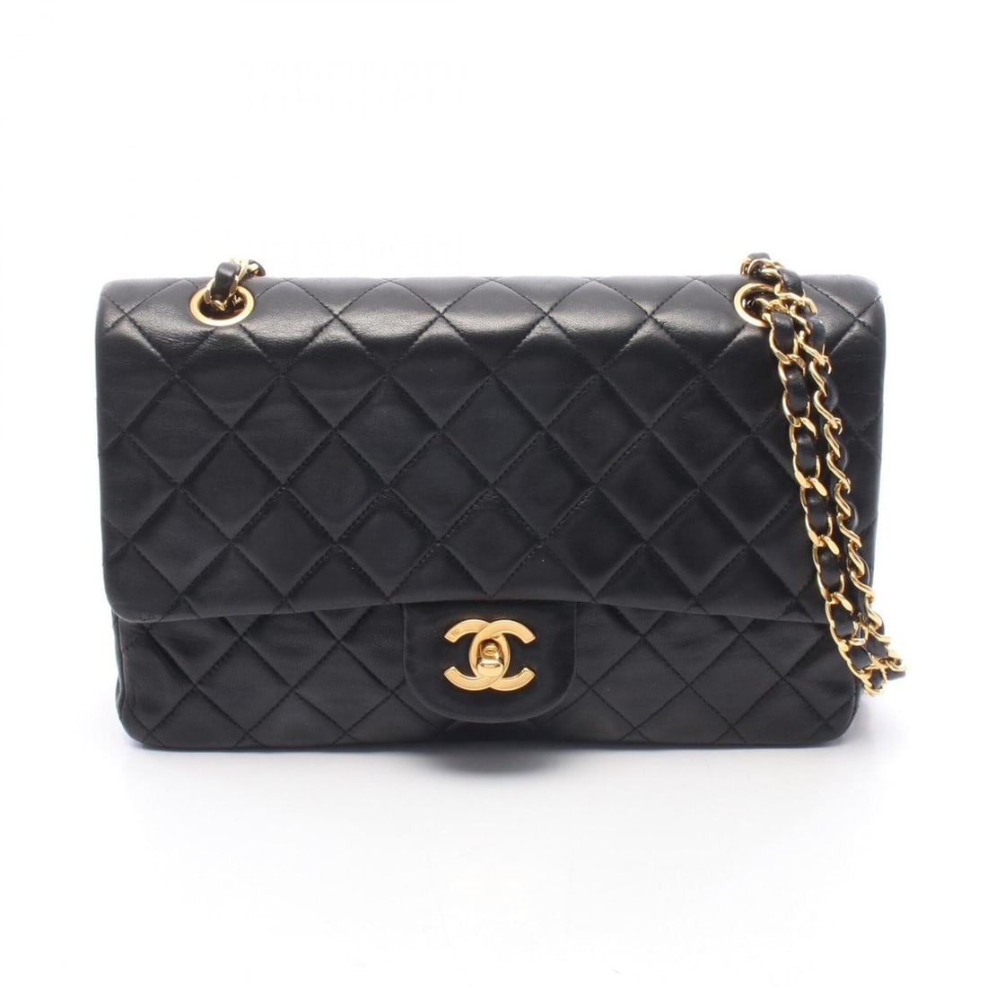 Chanel Matelassé Double Flap Shoulder Bag/Handbag, Lambskin Leather, Women's, Black: --- Catalog ---Category: SizeSize (HxWxD): 16cm x 25cm x 6.5cm / 6.29'' x 9.84'' x 2.55''Category: DesignType: Handbag, Shoulder bagColor: BlackGender: WomenMaterial: Leather Leather/Fur Type: Lambski