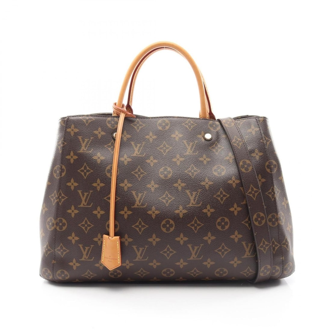 Louis Vuitton Montaigne GM Tote Bag Handbag, Coated Canvas and Leather, Monogram Pattern, Women's,: --- Catalog ---Category: SizeSize (HxWxD): 25cm x 40cm x 12cm / 9.84'' x 15.74'' x 4.72''Category: DesignType: Handbag, Tote bagColor: BrownGender: WomenMaterial: Coated canvas , Leather Category: Gen