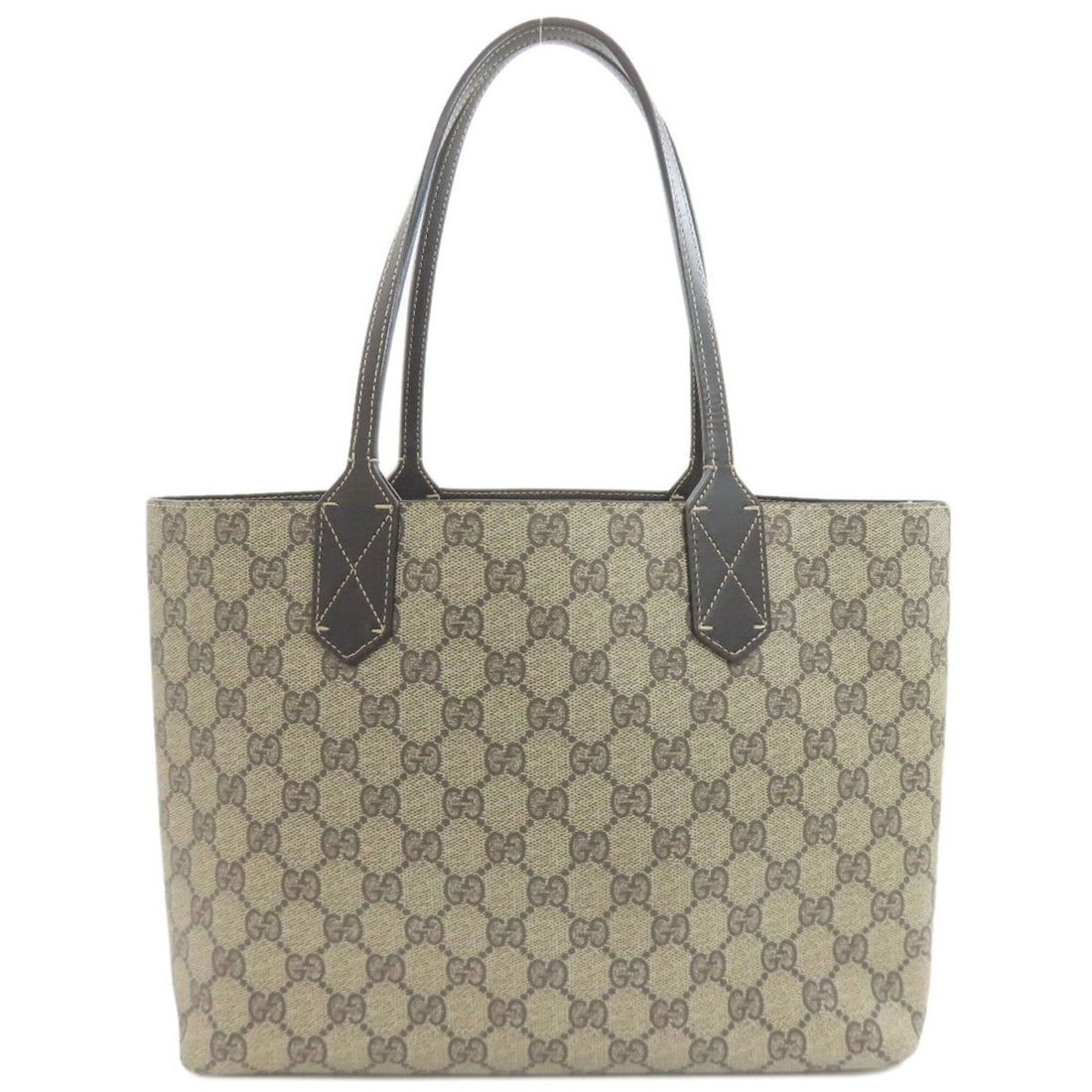 Gucci 372613 GG Supreme Reversible Tote Bag PVC Women's GUCCI: --- Catalog ---Category: SizeSize (HxWxD): 21.5cm x 35cm x 11cm / 8.46'' x 13.77'' x 4.33''Handle Length: 43.5cm / 17.12''Category: DesignType: Tote bagColor: Black, BrownGender: WomenMaterial: PVC Ca