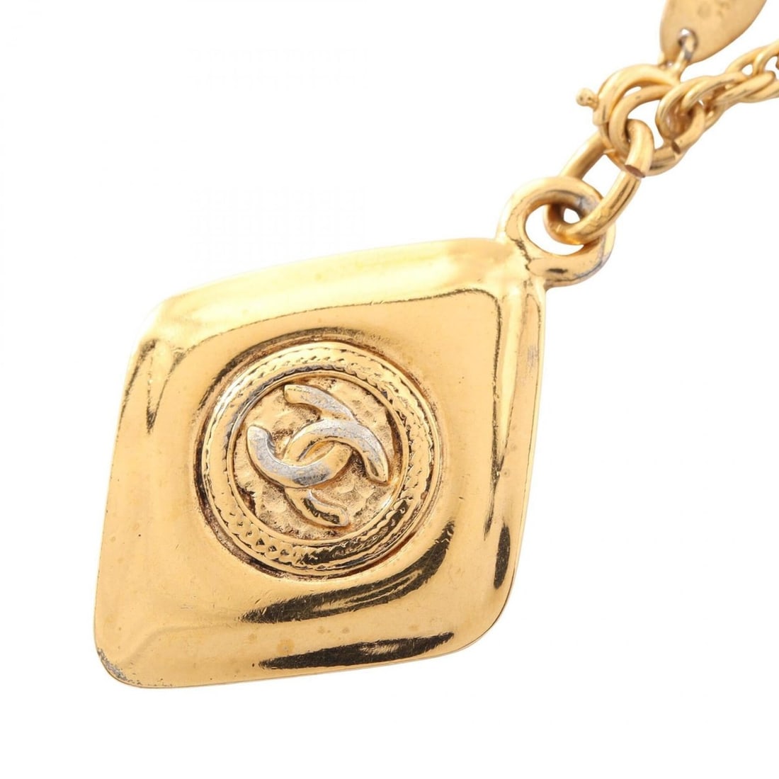 Chanel Coco Mark Diamond Necklace, Gold Plated (GP), Women's, Tone: --- Catalog ---Category: SizePendant Size: 37mm x 28mm / 1.45'' x 1.1''Neck Circumference: 38.5 cm / 15.15''Category: DesignColor: GoldGender: WomenMaterial: Gold platingNecklace Type: NecklaceCategor