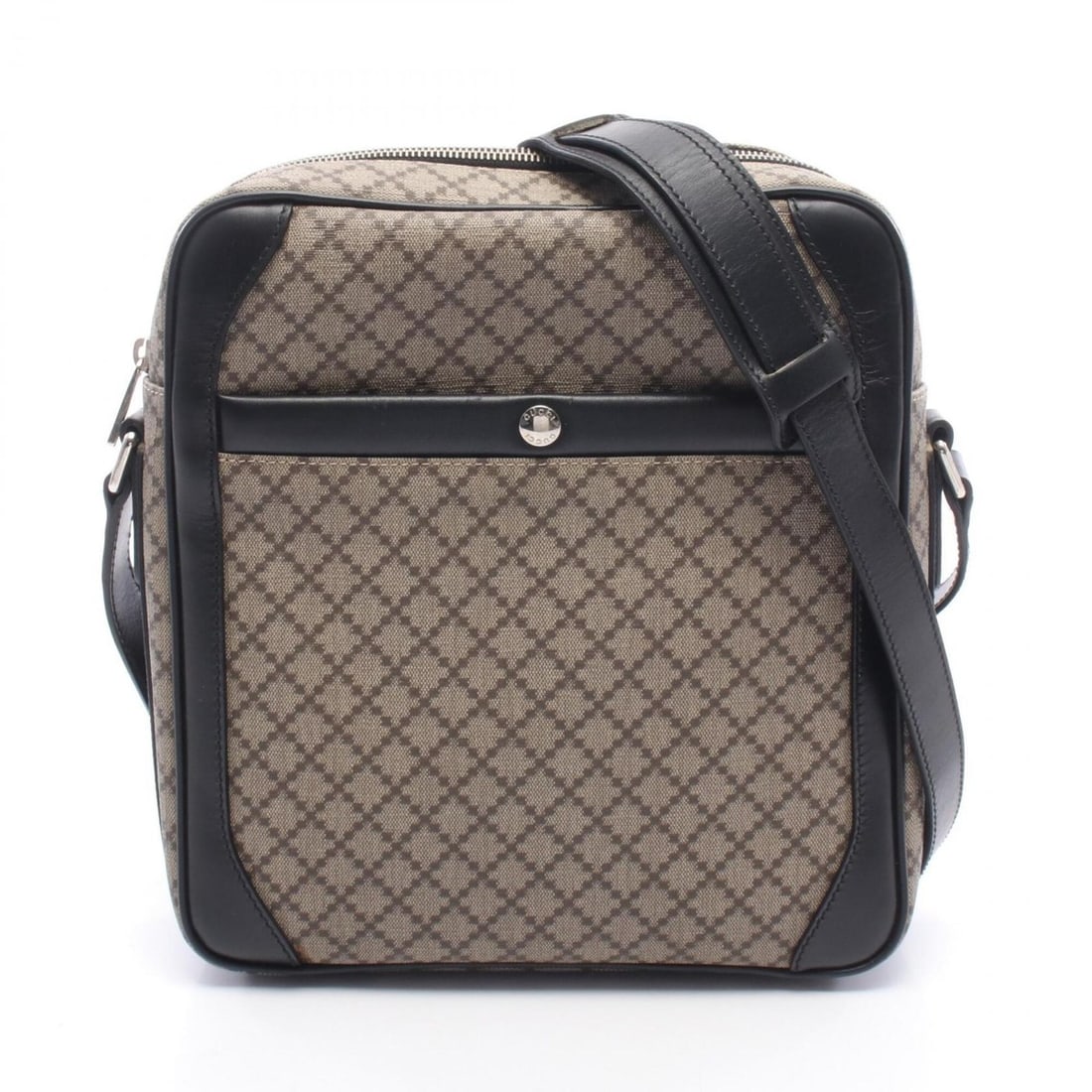 Gucci Diamante Shoulder Bag/Handbag, Coated Canvas and Leather, Men's/Women's, Beige, Brown, Black,: --- Catalog ---Category: SizeSize (HxWxD): 27.5cm x 26cm x 6.5cm / 10.82'' x 10.23'' x 2.55''Category: DesignType: Handbag, Shoulder bagColor: Beige, Black, BrownGender: Men,WomenMaterial: Coated canv