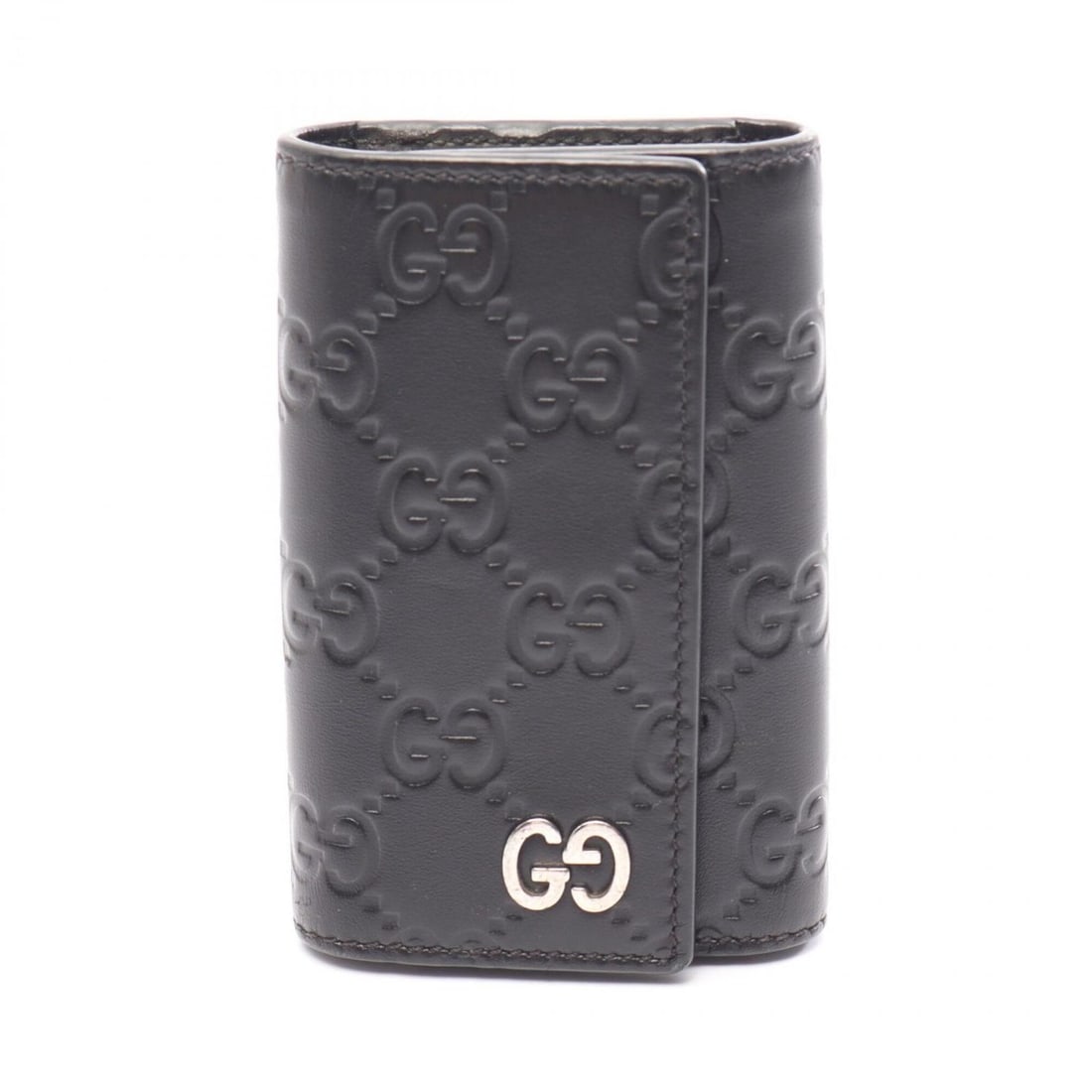 Gucci Guccissima 6-ring Key Case, Leather Accessory, Men's, Black, 473924: --- Catalog ---Category: DesignType: KeycaseColor: BlackGender: MenMaterial: Leather Category: GeneralMPN: 473924Brand: GucciCategory: Physical PropertiesSize (HxWxD): 11cm x 7.5cm x 2cm / 4.33'' x 2.