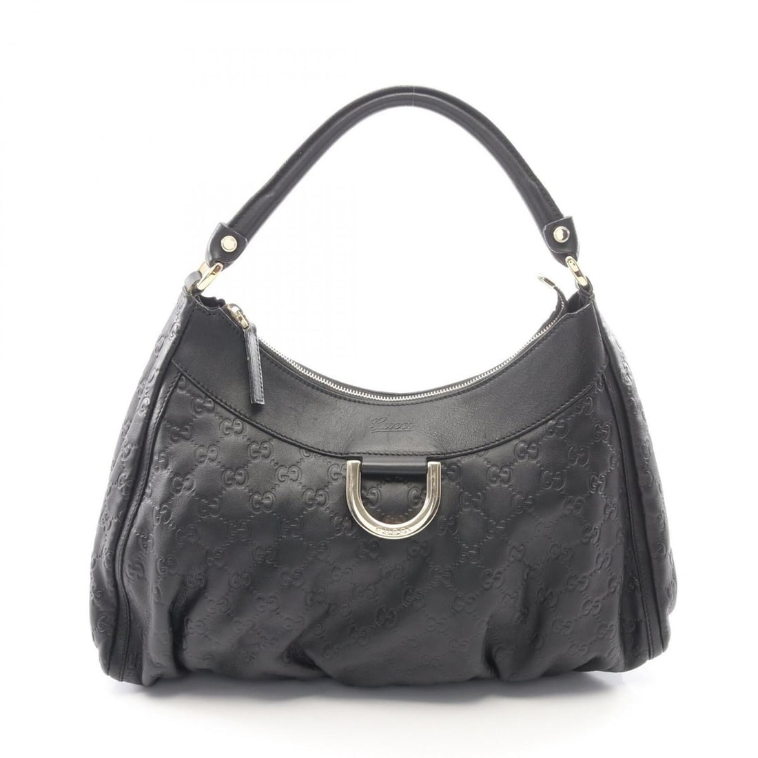 Gucci Abbey Guccissima Shoulder Bag/Handbag, Leather, Women's, Black, 189833 (1 of 10)