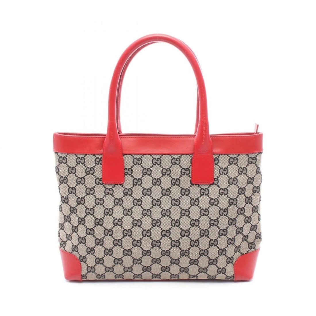 Gucci GG Canvas Tote Bag Handbag Leather Women's Beige Black Red 002 1119: --- Catalog ---Category: SizeSize (HxWxD): 25cm x 31cm x 9cm / 9.84'' x 12.2'' x 3.54''Category: DesignType: Handbag, Tote bagColor: Beige, Black, Red colorGender: WomenMaterial: Canvas , Leather Cate
