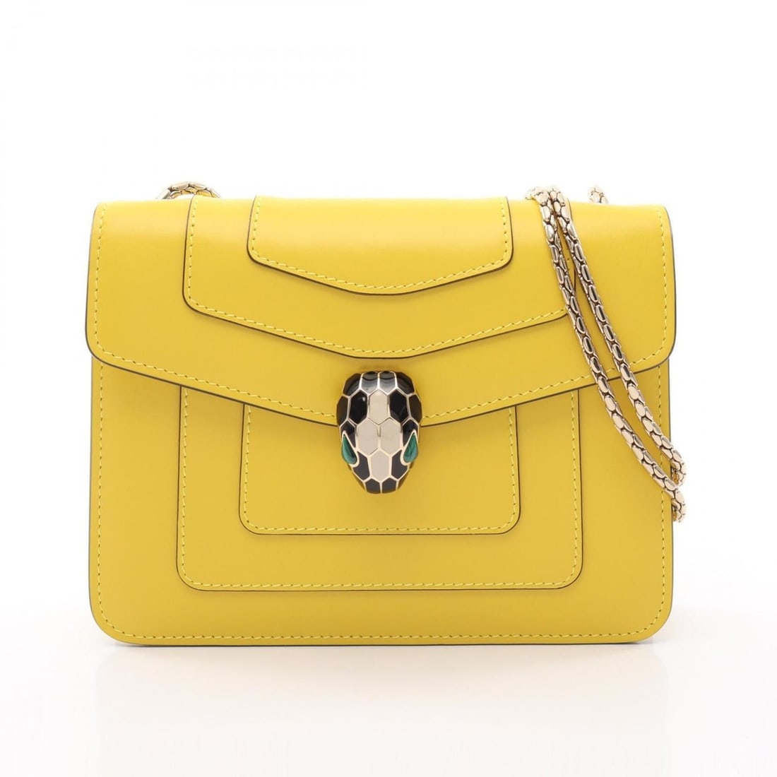 Bulgari BVLGARI Serpenti Forever Small Shoulder Bag Handbag Leather Women's Yellow: --- Catalog ---Category: SizeSize (HxWxD): 15cm x 20cm x 4cm / 5.9'' x 7.87'' x 1.57''Category: DesignType: Handbag, Shoulder bagColor: YellowGender: WomenMaterial: Leather Category: GeneralBrand: Bvl