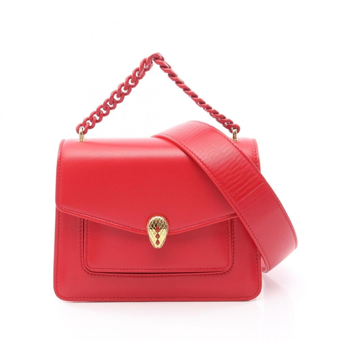 Bulgari BVLGARI Serpenti Forever 2-Way Handbag, Leather, Women's, Red: --- Catalog ---Category: SizeSize (HxWxD): 15cm x 20cm x 8cm / 5.9'' x 7.87'' x 3.14''Category: DesignType: HandbagColor: Red colorGender: WomenMaterial: Leather Category: GeneralBrand: Bvlgari--- Ite