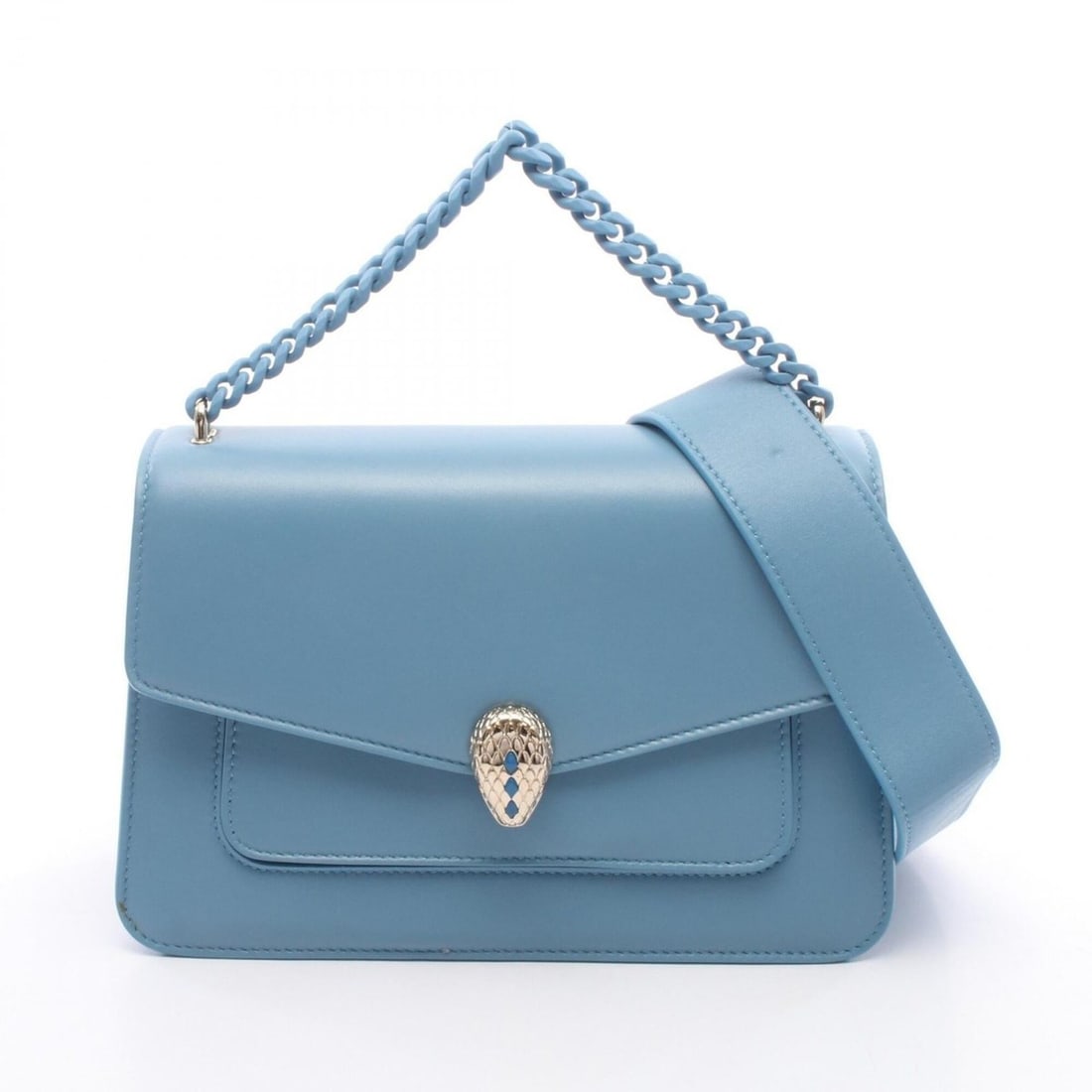 Bulgari BVLGARI Serpenti Forever 2-Way Handbag, Leather, Women's, Blue: --- Catalog ---Category: SizeSize (HxWxD): 17cm x 25cm x 3cm / 6.69'' x 9.84'' x 1.18''Category: DesignType: HandbagColor: BlueGender: WomenMaterial: Leather Category: GeneralBrand: Bvlgari--- Item Li