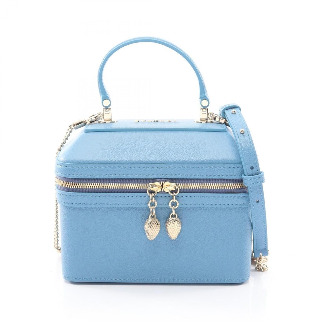 Bvlgari Bulgari Serpenti Forever 2-Way Handbag, Leather, Women's, Blue: --- Catalog ---Category: SizeSize (HxWxD): 13cm x 16cm x 9cm / 5.11'' x 6.29'' x 3.54''Category: DesignType: HandbagColor: BlueGender: WomenMaterial: Leather Category: GeneralBrand: Bvlgari--- Item Li