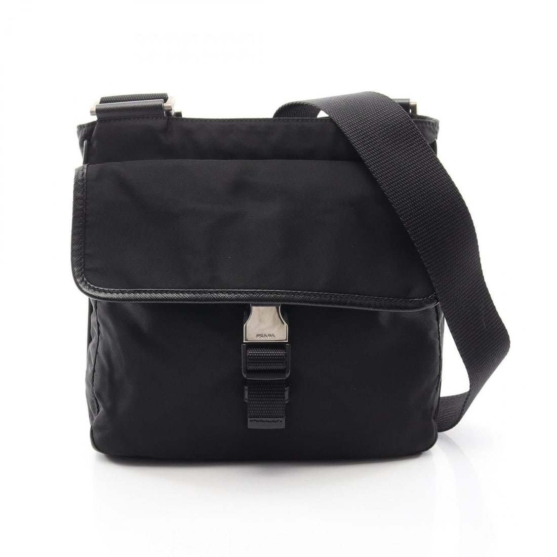 Prada Triangle Logo Shoulder Bag/Handbag, Nylon & Saffiano Leather, Women's, Black: --- Catalog ---Category: SizeSize (HxWxD): 20cm x 22cm x 4cm / 7.87'' x 8.66'' x 1.57''Category: DesignType: Handbag, Shoulder bagColor: BlackGender: WomenMaterial: Nylon , Leather Leather/Fur Type: S