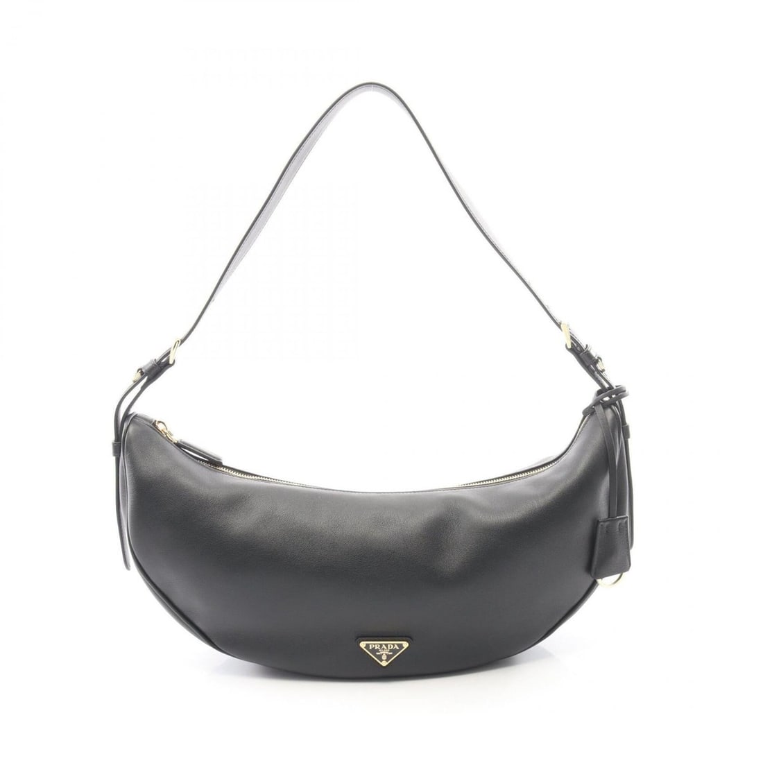 Prada Demi Lune Large Shoulder Bag/Handbag, Leather, Women's, Black: --- Catalog ---Category: SizeSize (HxWxD): 18cm x 42cm x 9cm / 7.08'' x 16.53'' x 3.54''Category: DesignType: Handbag, Shoulder bagColor: BlackGender: WomenMaterial: Leather Category: GeneralBrand: Pr