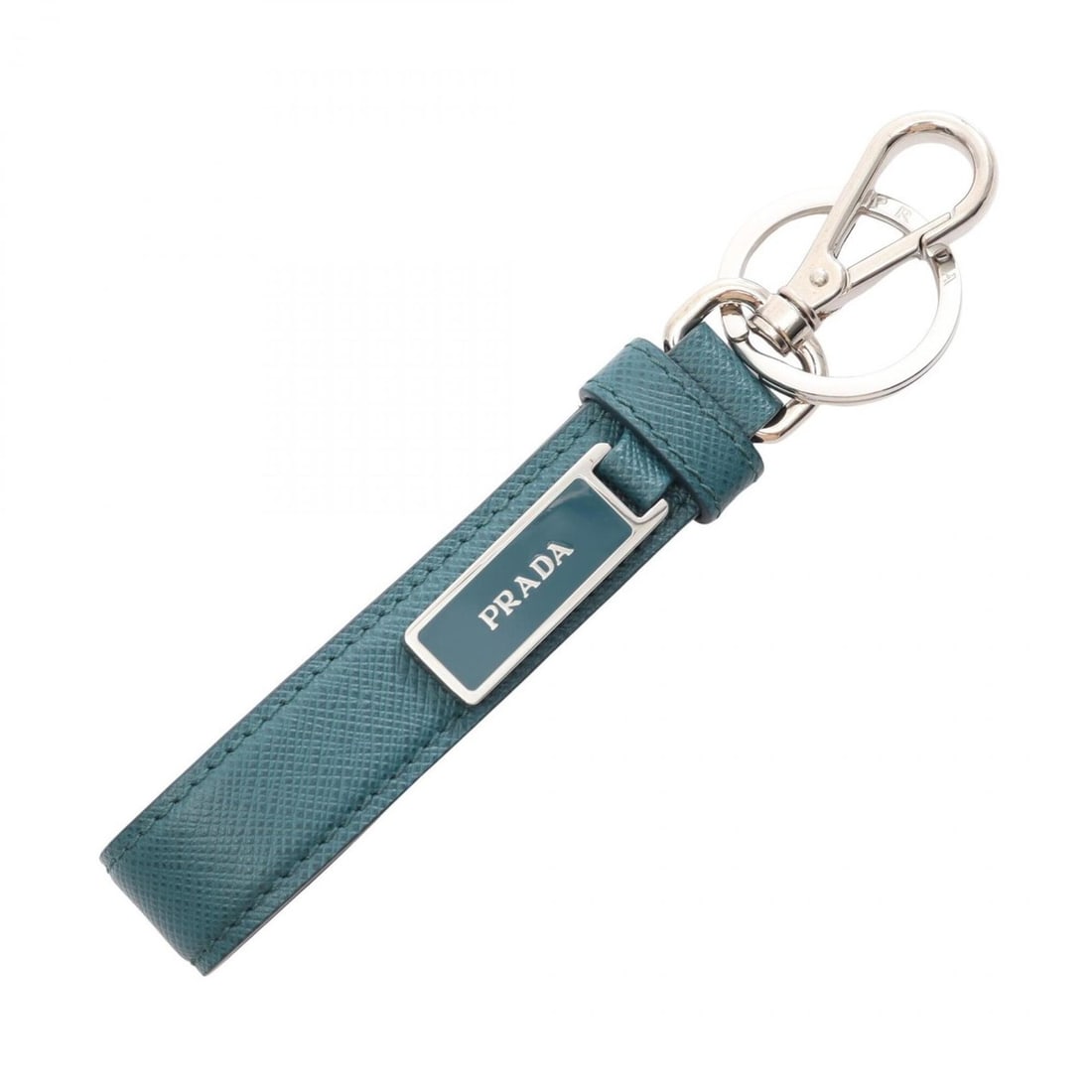 Prada Saffiano Leather Keyring Keychain Accessory - Men's & Women's Green Silver: --- Catalog ---Category: SizeSize (HxWxD): 15cm x 2cm / 5.9'' x 0.78''Category: DesignType: KeyringColor: Green, SilverGender: Men,WomenMaterial: Leather, MetalLeather/Fur Type: Saffiano leatherCatego