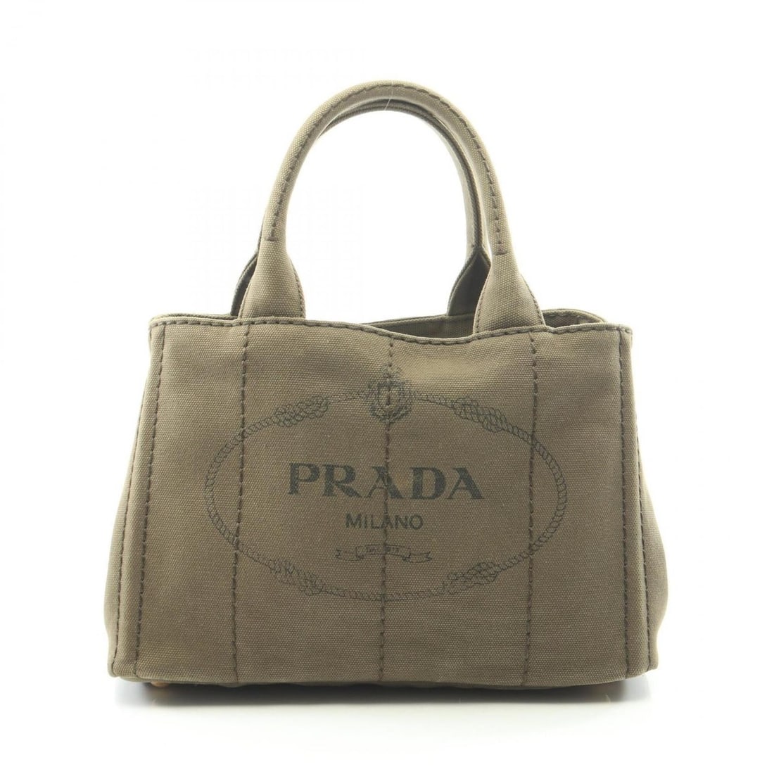 Prada Canapa Tote Bag/Handbag, Canvas, Women's, Khaki, 1BG439: --- Catalog ---Category: SizeSize (HxWxD): 19cm x 28cm x 14cm / 7.48'' x 11.02'' x 5.51''Category: DesignType: Handbag, Tote bagColor: KhakiGender: WomenMaterial: Canvas Category: GeneralMPN: 1BG439Br