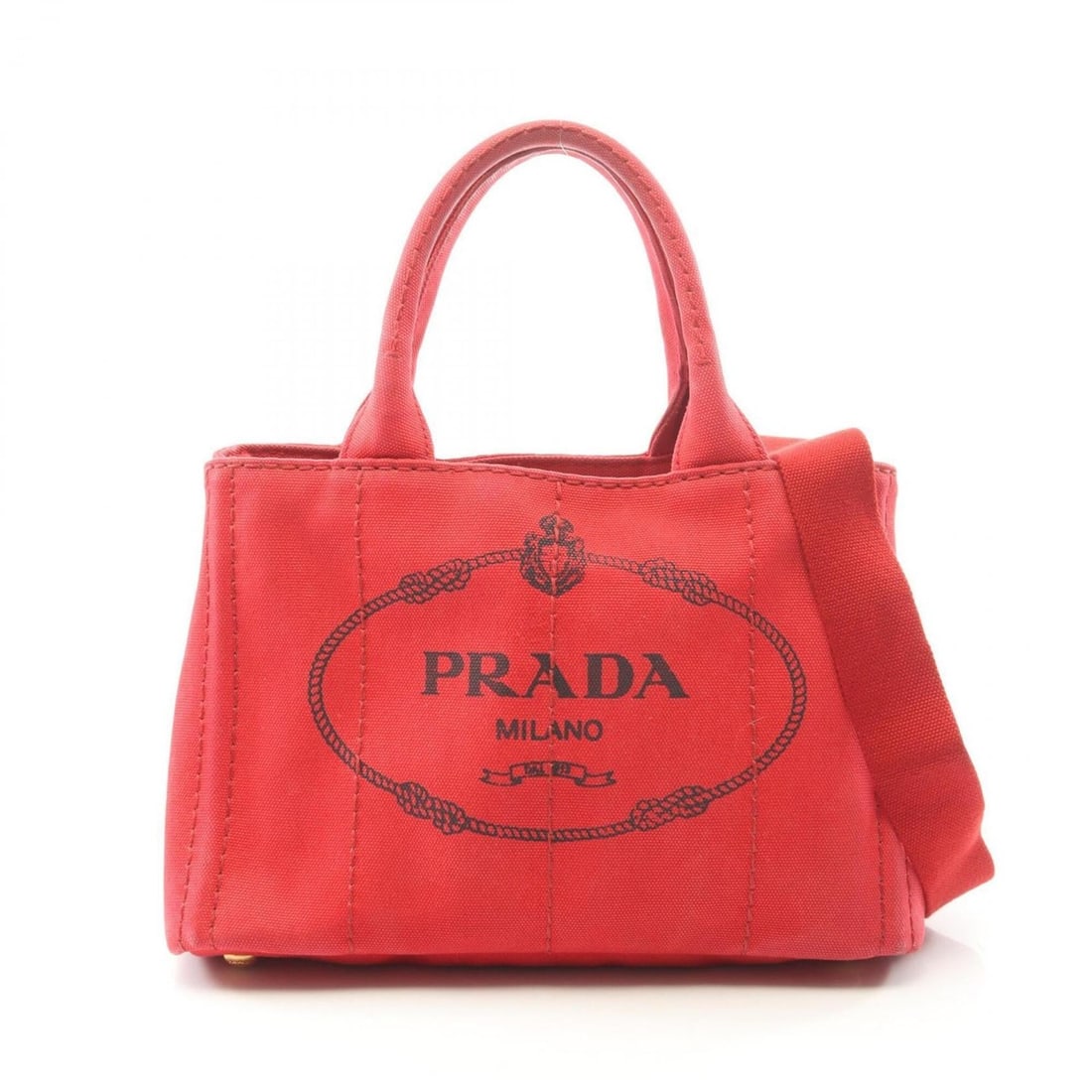 Prada CANAPA 2-Way Tote Bag/Handbag, Canvas, Women's, Red: --- Catalog ---Category: SizeSize (HxWxD): 19cm x 28cm x 14cm / 7.48'' x 11.02'' x 5.51''Category: DesignType: Handbag, Tote bagColor: Red colorGender: WomenMaterial: Canvas Category: GeneralBrand: Pr