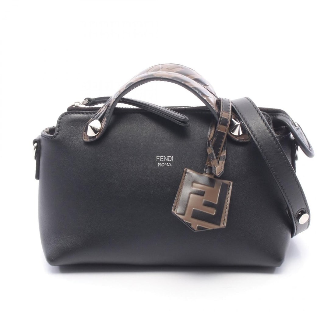 Fendi BY THE WAY MINI 2-Way Handbag, Leather, Women's, Black/Brown, 8BL145: --- Catalog ---Category: SizeSize (HxWxD): 13cm x 20cm x 9cm / 5.11'' x 7.87'' x 3.54''Category: DesignType: HandbagColor: Black, BrownGender: WomenMaterial: Leather Category: GeneralMPN: