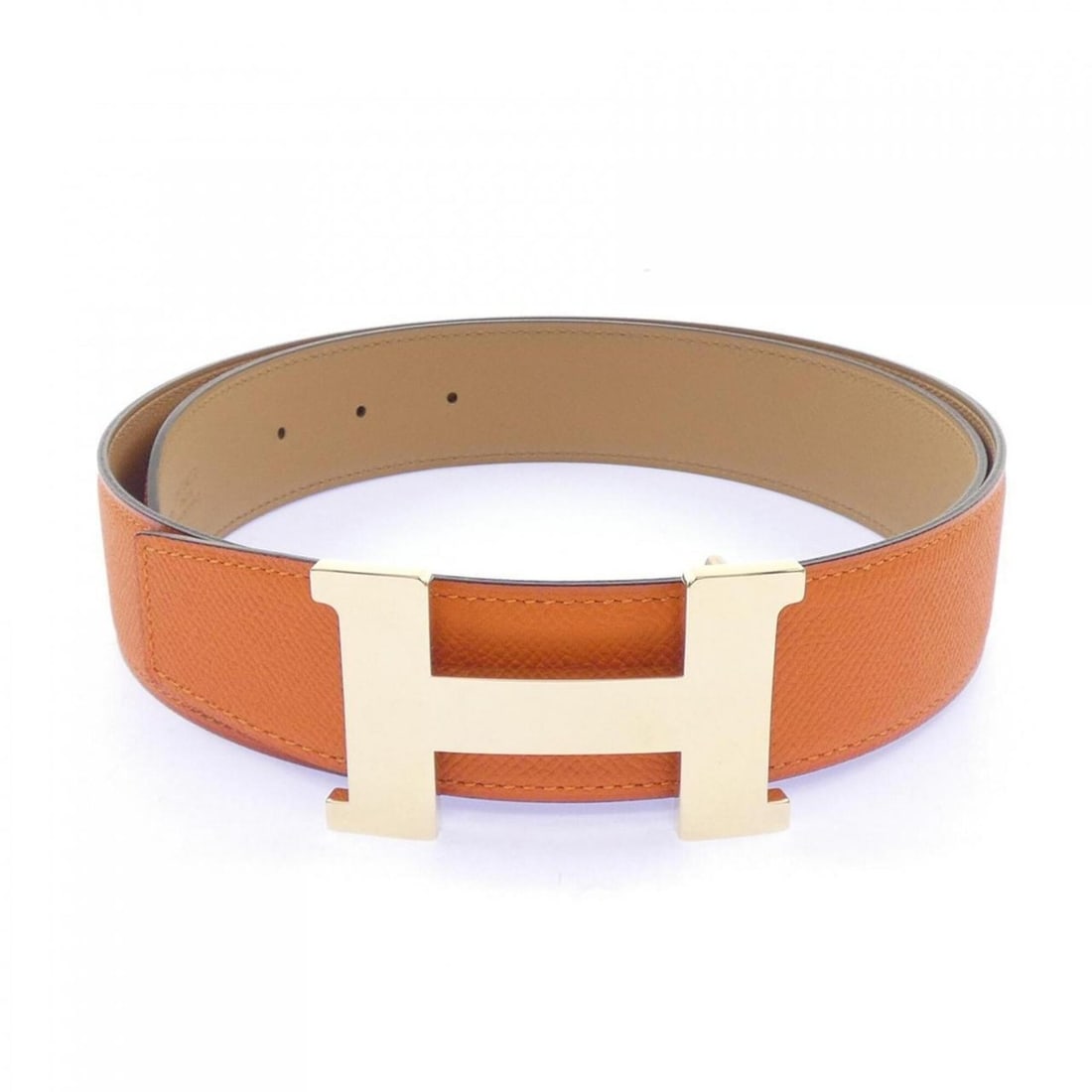Hermes belt: --- Catalog ---Category: SizeLength: 87.5cm - 92.5cm / 34.44'' - 36.41''Category: DesignType: Standard beltColor: Beige, OrangeGender: MenCategory: GeneralBrand: Hermes--- Item List ---Section: