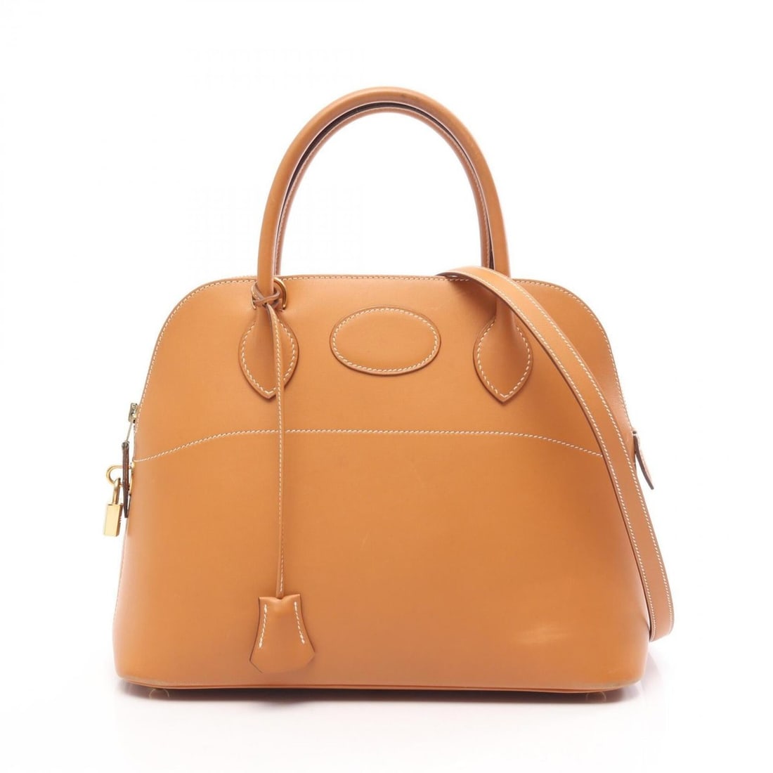 Hermes Bolide 31 Natural 2-Way Handbag Leather Veau Chamonix Women's Brown (1 of 17)