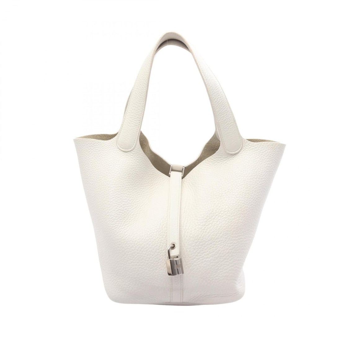 Hermes Picotin Lock MM Handbag, Leather, Taurillon Clemence Women's, White (1 of 17)