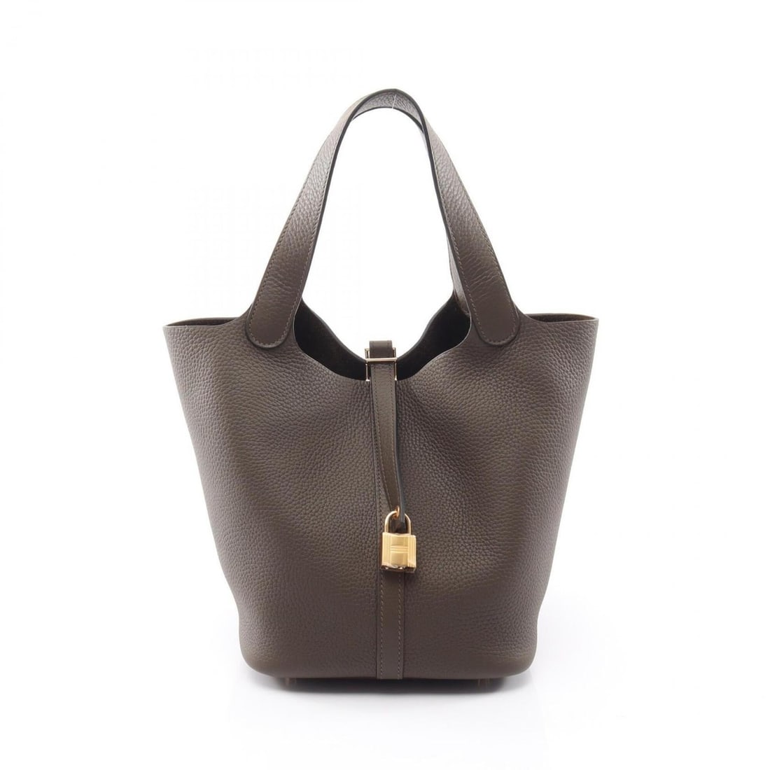 Hermes Picotin Lock MM Handbag, Leather, Taurillon Clemence Women's, Khaki (1 of 12)