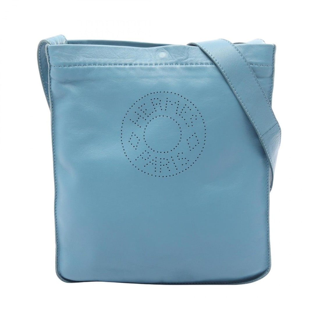 Hermes Clou de Selle Shoulder Bag/Handbag, Leather, Agneau Milo, Blue, Women's.: --- Catalog ---Category: SizeSize (HxWxD): 22cm x 19cm x 2cm / 8.66'' x 7.48'' x 0.78''Category: DesignType: Handbag, Shoulder bagColor: BlueGender: WomenMaterial: Agneau Milo Category: GeneralBrand: 