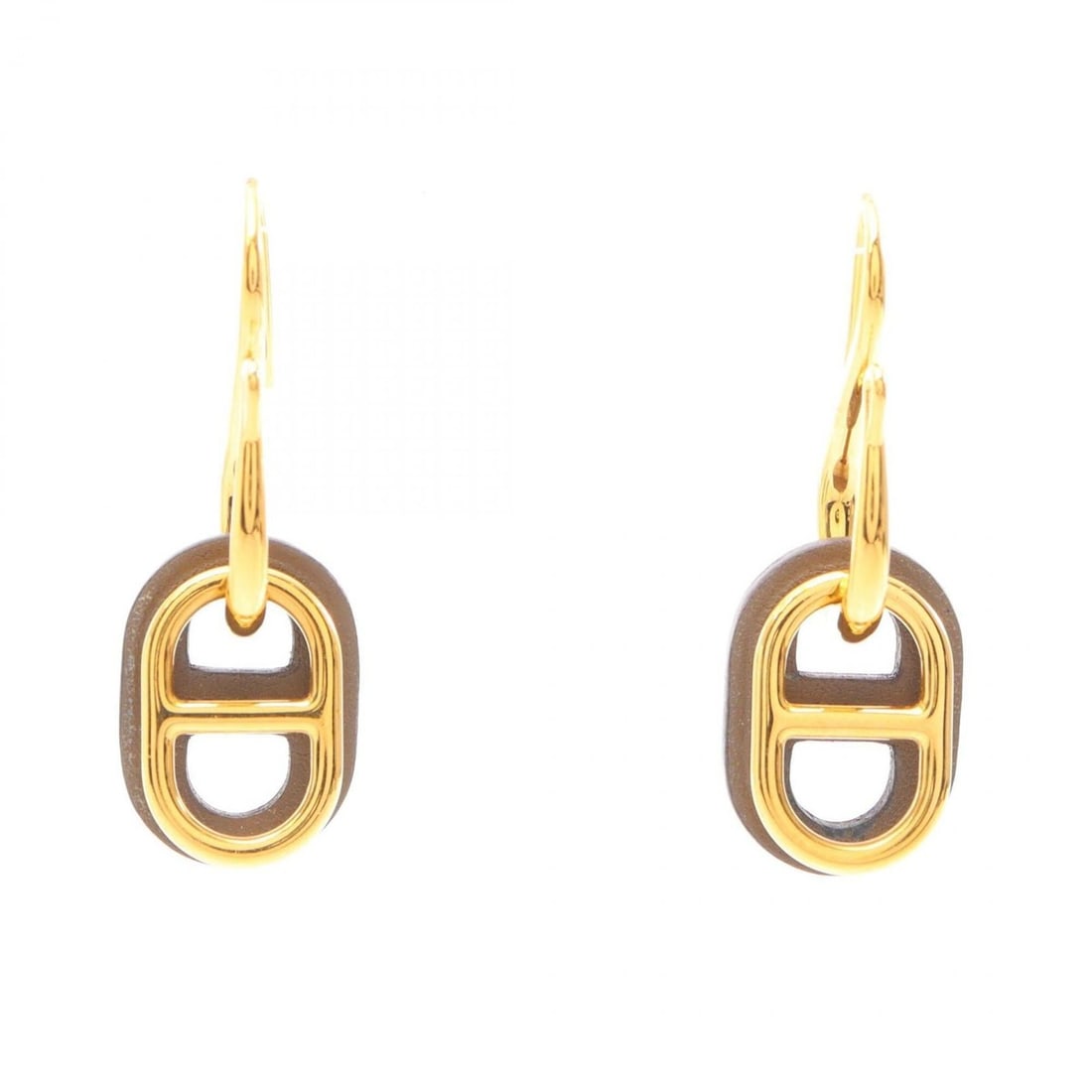 Hermes HERMES Au Maillon Chaine d'Ancre Etoupe Earrings Jewelry GP (Gold Plated) Veau Swift Leather: --- Catalog ---Category: SizeSize (HxWxD): 40.00mm x 14.00mm / 1.57'' x 0.55''Category: DesignType: Drop earringsColor: Etoupe gray, Gold, GrayGender: WomenMaterial: Gold plating, Swift