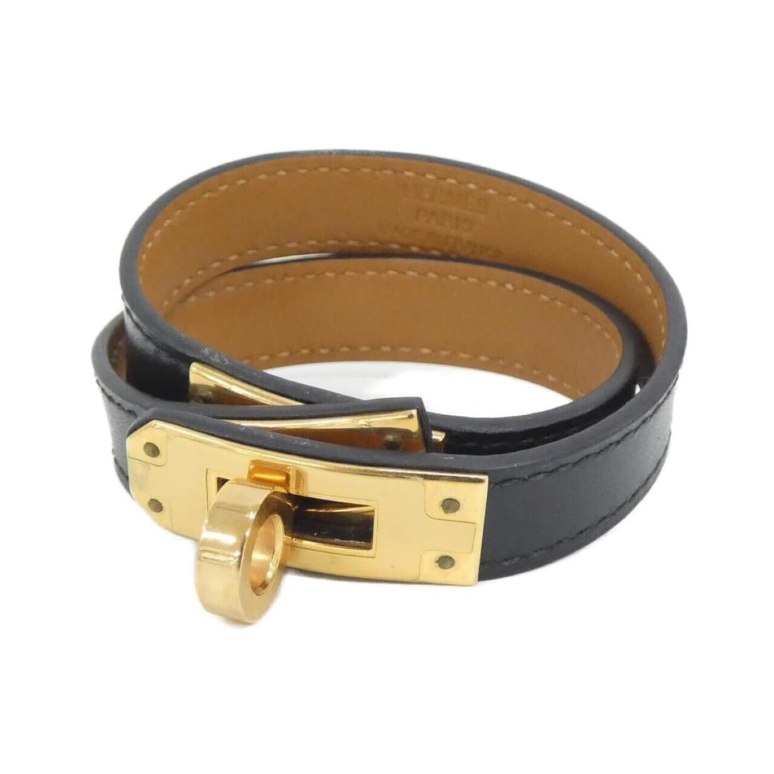 Hermes Kelly Double Tour 068438CD Bracelet: --- Catalog ---Category: SizeLength: 15cm / 5.9''Category: DesignType: Charm braceletColor: BlackGender: WomenMaterial: Box calf leatherCategory: GeneralMPN: 068438CDBrand: Hermes--- Item List ---Sect