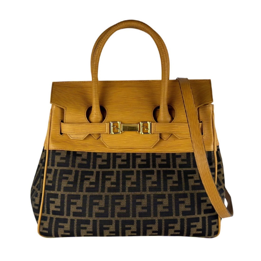 Fendi FENDI Handbag Shoulder Bag Zucca Nylon Canvas Leather Brown Men's Women's z10409: --- Catalog ---Category: SizeSize (HxWxD): 32cm x 34cm x 15cm / 12.59'' x 13.38'' x 5.9''Category: DesignType: Handbag, Shoulder bagColor: BrownGender: Men,WomenMaterial: Nylon canvas , Leather Catego
