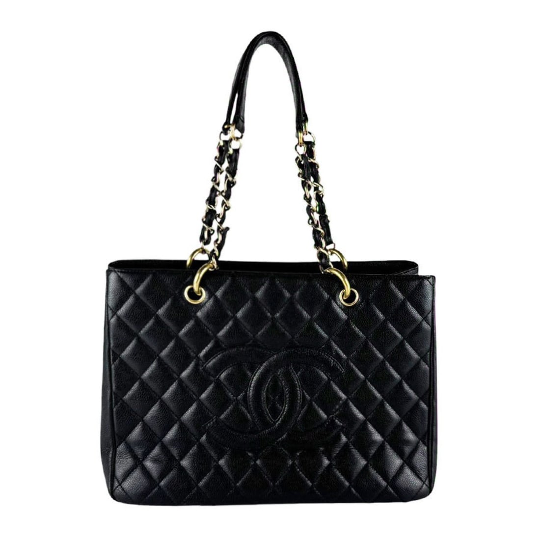 Chanel GST Grand Shopping Tote Bag, Caviar Leather, Black, Women's (z10419): --- Catalog ---Category: SizeSize (HxWxD): 25cm x 35cm x 14cm / 9.84'' x 13.77'' x 5.51''Category: DesignType: Tote bagColor: BlackGender: WomenMaterial: Grained Calfskin Category: GeneralBrand: Chane