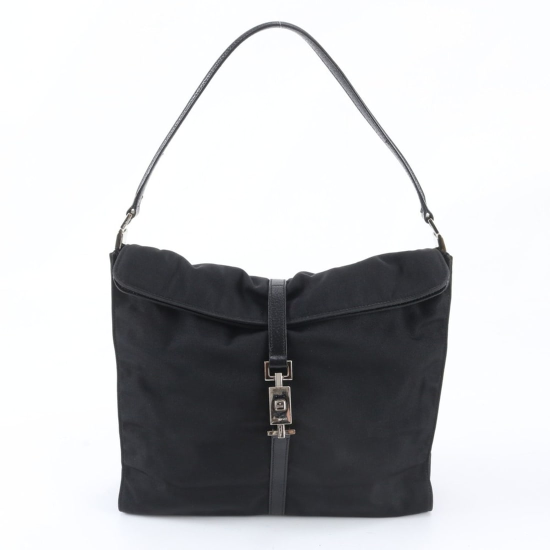 Gucci Jackie 001 3355 Leather Nylon Shoulder Bag Handbag Black Women's (1 of 14)