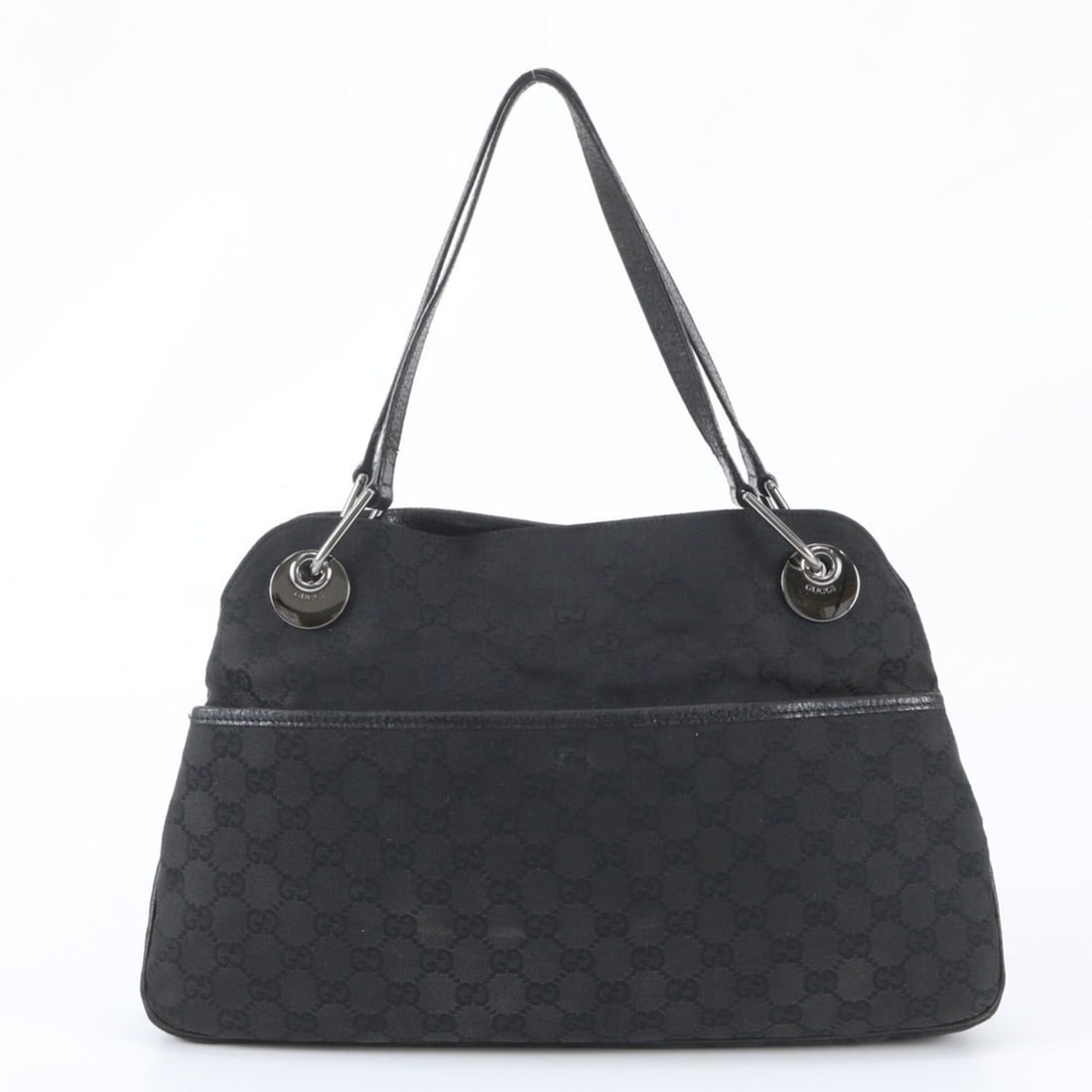Gucci GG Canvas Eclipse 121023 Leather Tote Bag Handbag Shoulder Black Women's: --- Catalog ---Category: SizeSize (HxWxD): 24cm x 38cm x 7cm / 9.44'' x 14.96'' x 2.75''Category: DesignType: Handbag, Tote bagColor: BlackGender: WomenMaterial: Leather , Canvas Category: GeneralMPN: