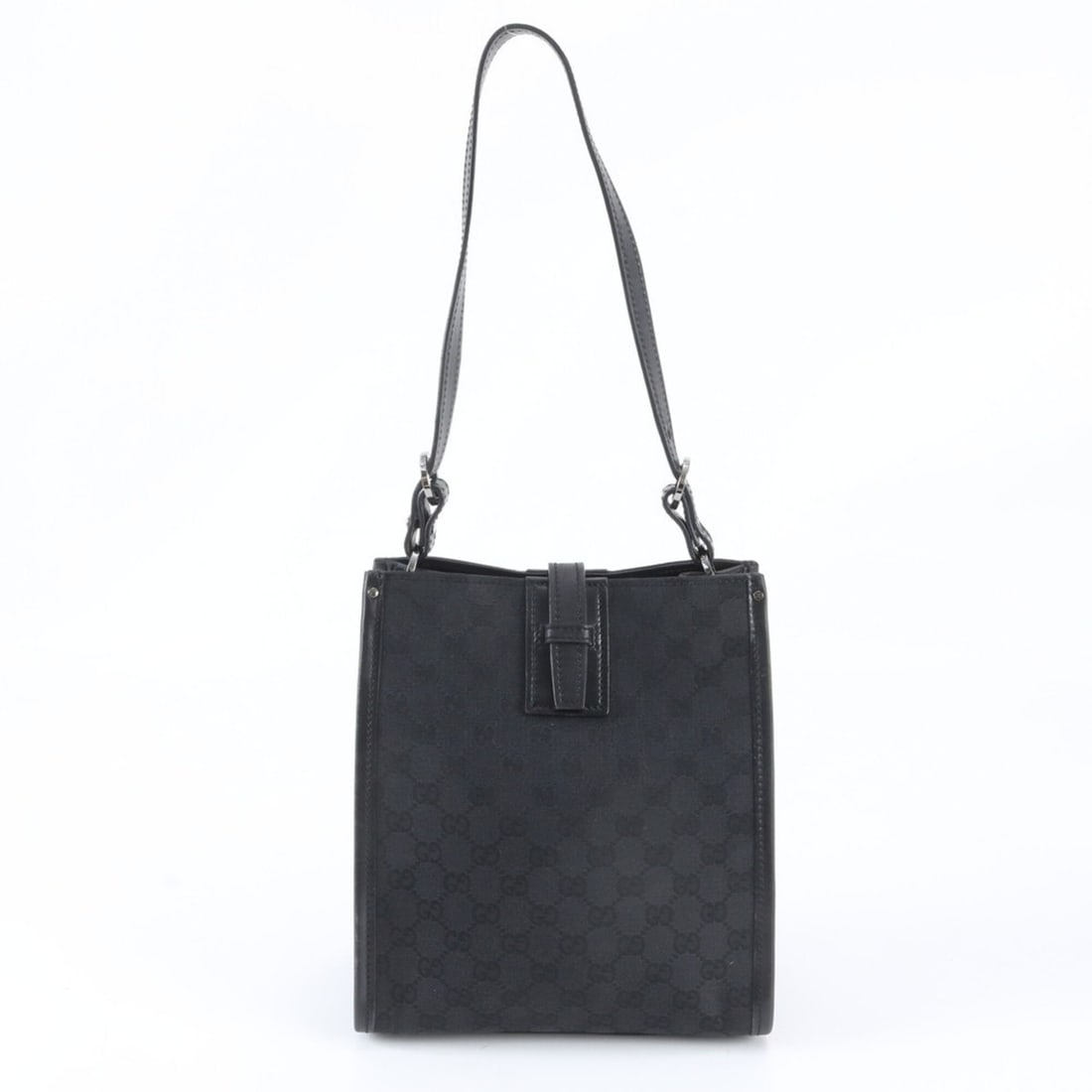 Gucci GG Canvas 110292 Leather One-Shoulder Bag Handbag Black Women's: --- Catalog ---Category: SizeSize (HxWxD): 26cm x 23cm x 10cm / 10.23'' x 9.05'' x 3.93''Category: DesignType: Handbag, Shoulder bagColor: BlackGender: WomenMaterial: Leather , Canvas Category: Genera