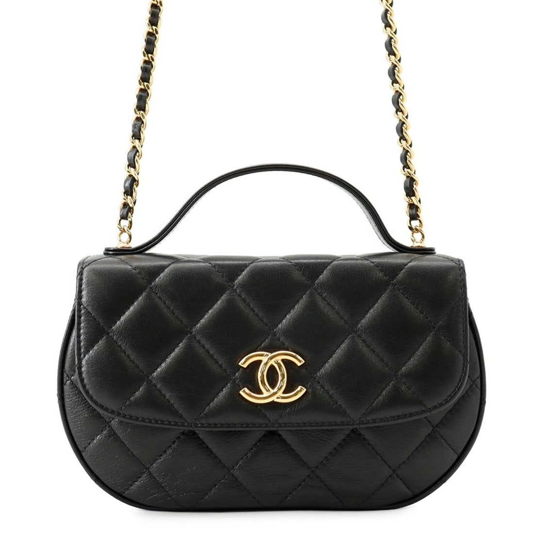 Chanel Chain Shoulder Bag Matelassé Coco Mark Half Moon Phone Holder AP3367 CHANEL Black Handbag: --- Catalog ---Category: SizeSize (HxWxD): 12cm x 18.5cm x 3.5cm / 4.72'' x 7.28'' x 1.37''Category: DesignType: Shoulder bagColor: BlackGender: WomenMaterial: Leather Category: GeneralBrand: ChanelMo