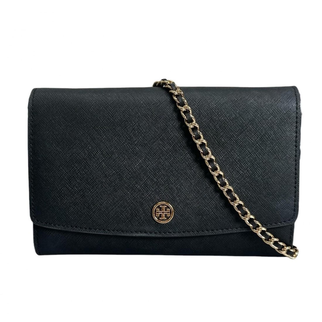 Tory Burch Robinson Chain Wallet Shoulder Bag, Leather, Navy, Women's: --- Catalog ---Category: SizeStrap Drop: 60cm / 23.62''Size (HxWxD): 13cm x 19cm x 3.5cm / 5.11'' x 7.48'' x 1.37''Strap Length: 122cm / 48.03''Category: DesignType: Shoulder bagColor: NavyGender: Wom