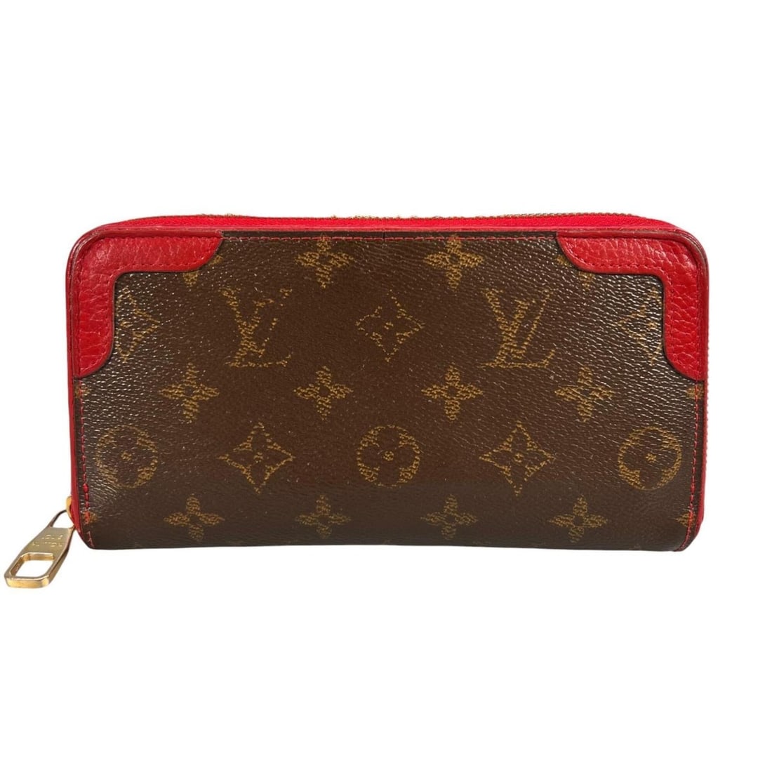 LOUIS VUITTON Louis Vuitton Zippy Wallet Retiro Long Monogram Canvas Brown Women's: --- Catalog ---Category: SizeSize (HxWxD): 10cm x 19.5cm x 2.8cm / 3.93'' x 7.67'' x 1.1''Category: DesignType: Long wallet (bi-fold)Color: Brown, Red colorGender: WomenClosure: ZipperMaterial: