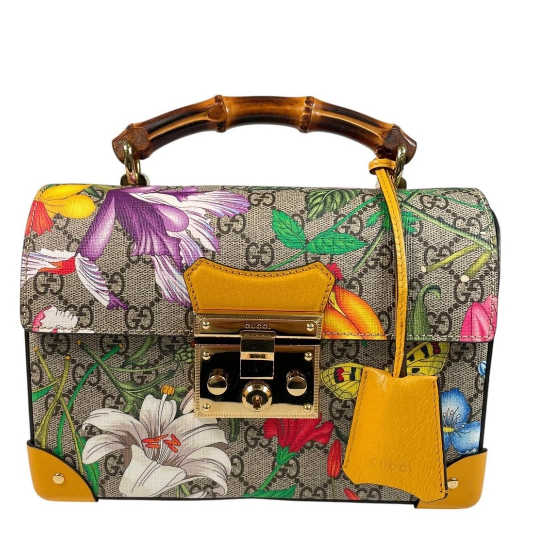 GUCCI Padlock GG Flora Bamboo Small 603221 Handbag Multicolor Women's: --- Catalog ---Category: SizeStrap Drop: 52cm / 20.47''Handle Drop: 5.00cm / 1.97''Size (HxWxD): 22cm x 24cm x 8cm / 8.66'' x 9.44'' x 3.14''Strap Length: 90cm - 96cm / 35.43'' - 37.79''Handle Length:
