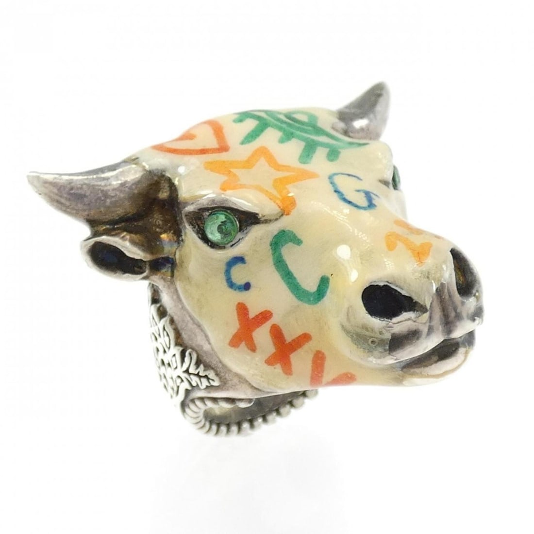 Gucci Bullhead Ring: --- Catalog ---Category: SizeJP Size: 16US Size: 8Category: DesignType: Band ringStone: TopazGender: WomenMaterial: Silver 925Category: GeneralBrand: Gucci--- Item List ---Section: ConditionRanking: