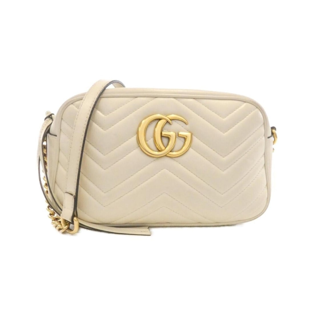 Gucci GG Marmont 447632 DTD1T Shoulder Bag: --- Catalog ---Category: SizeSize (HxWxD): 14cm x 24cm x 7cm / 5.51'' x 9.44'' x 2.75''Category: DesignType: Shoulder bagColor: WhiteGender: WomenMaterial: Leather Hardware Color: GoldCategory: