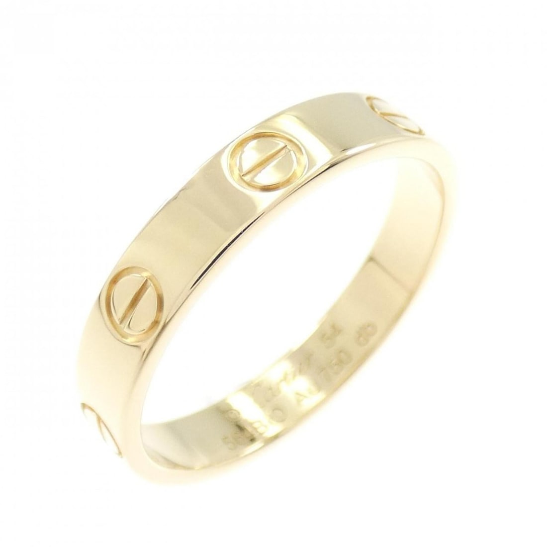 Cartier Mini Love Ring: --- Catalog ---Category: SizeUS Size: 7Brand Size: 54Category: DesignType: Band ringGender: WomenMaterial: Yellow gold (18K)Category: GeneralMPN: B4085000Brand: Cartier--- Item List ---Section: Condit