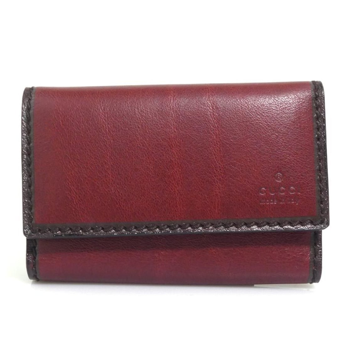 Gucci GUCCI Key Case Leather Red Brown Men's Women's 106678 h32322a: --- Catalog ---Category: DesignType: KeycaseColor: Red brownGender: Men,WomenCategory: GeneralMPN: 106678Brand: GucciCountry of Origin: ItalyCategory: Physical PropertiesSize (HxWxD): 6.5cm x 9cm x 1.