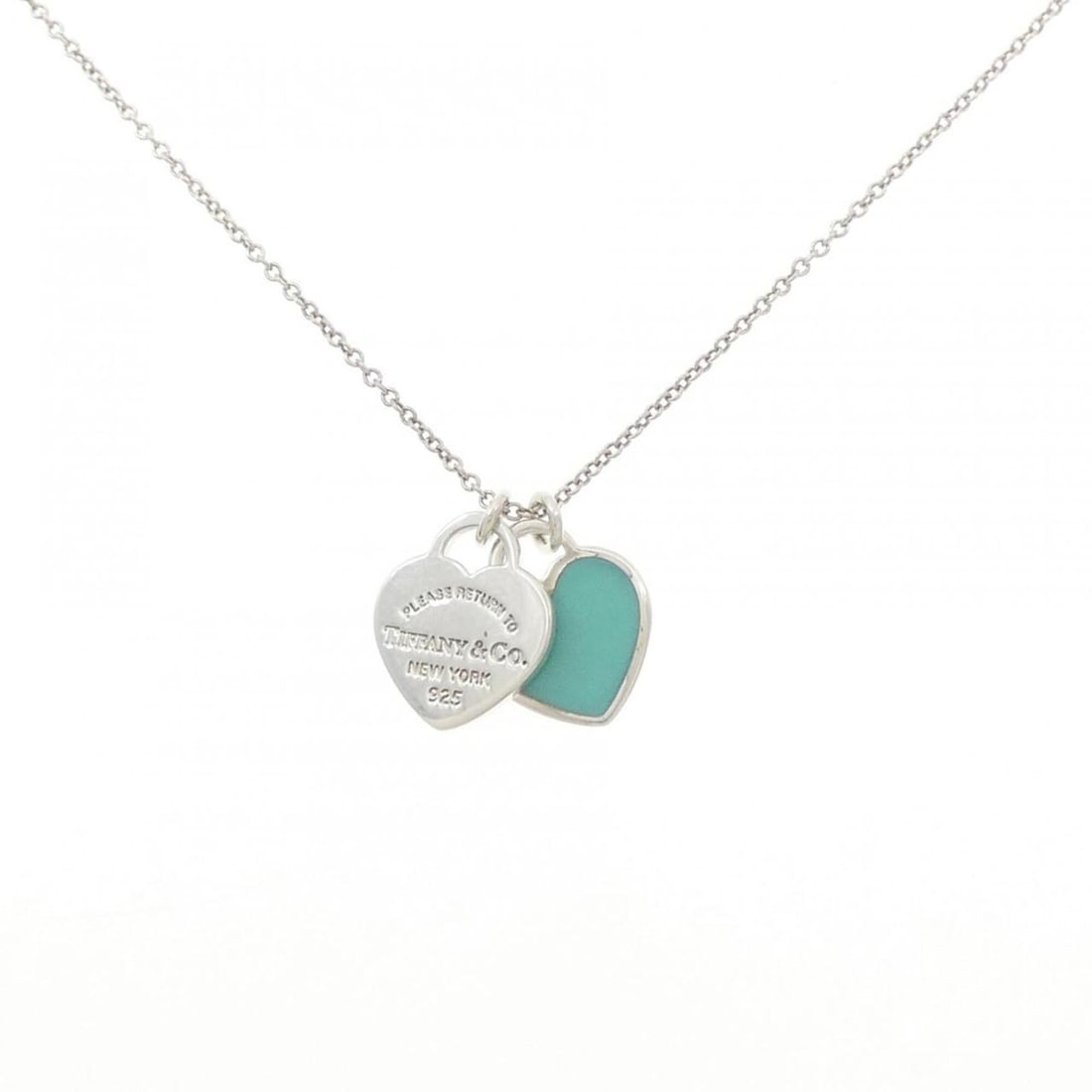 Tiffany & Co. Return to Mini Double Heart Tag Necklace: --- Catalog ---Category: SizePendant Size: 13.9mm x 10mm / 0.54'' x 0.39''Neck Circumference: 41 cm / 16.14''Category: DesignGender: WomenMaterial: Silver 925Pendant Type: PendantNecklace Type: