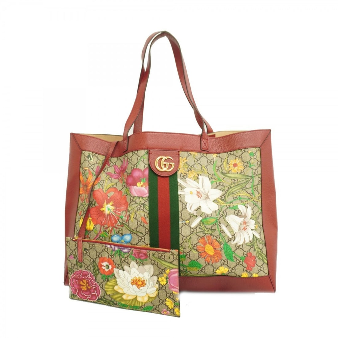 Gucci Ophidia GG Flora Tote Bag 547947 Red Multicolor Champagne Women's OP009427: --- Catalog ---Category: SizeSize (HxWxD): 33cm x 44cm x 15cm / 12.99'' x 17.32'' x 5.9''Category: DesignType: Tote bagColor: Multi-color, Red colorGender: WomenMaterial: PVC Hardware Color: