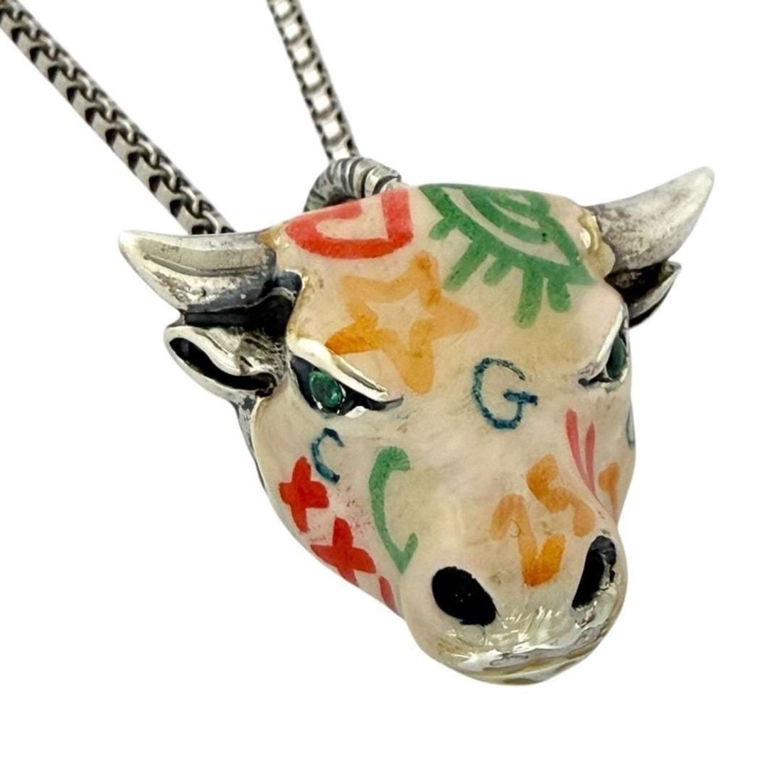 Gucci Men's Anger Forest Bullshead Necklace, Sterling Silver 925 (1 of 10)