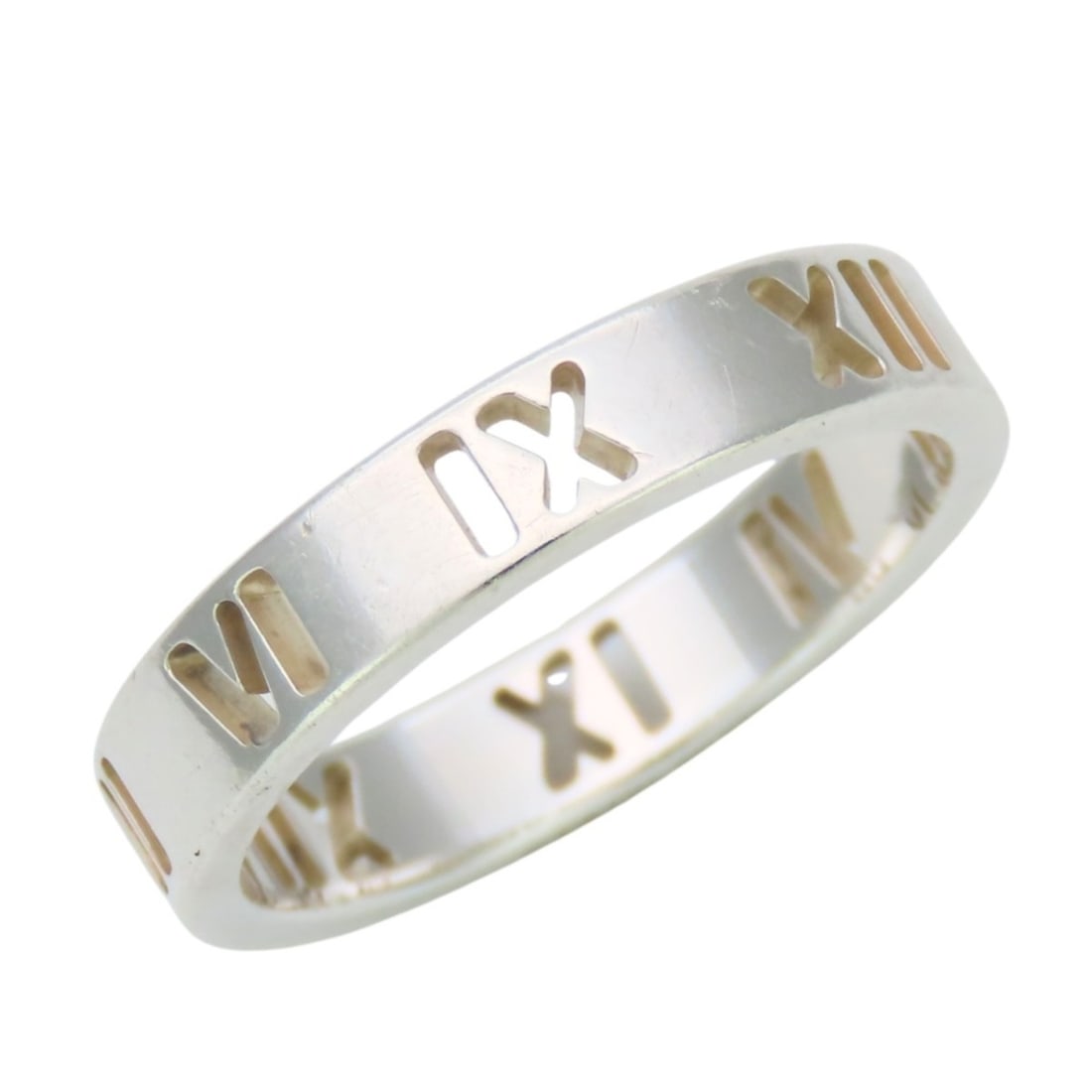 Tiffany & Co. Atlas Open Sterling Silver Ring for Women: --- Catalog ---Category: SizeJP Size: 8.5US Size: 4.5Category: DesignType: Band ringColor: SilverGender: WomenMaterial: Silver 925Category: GeneralBrand: Tiffany--- Item List ---Section: ConditionRank