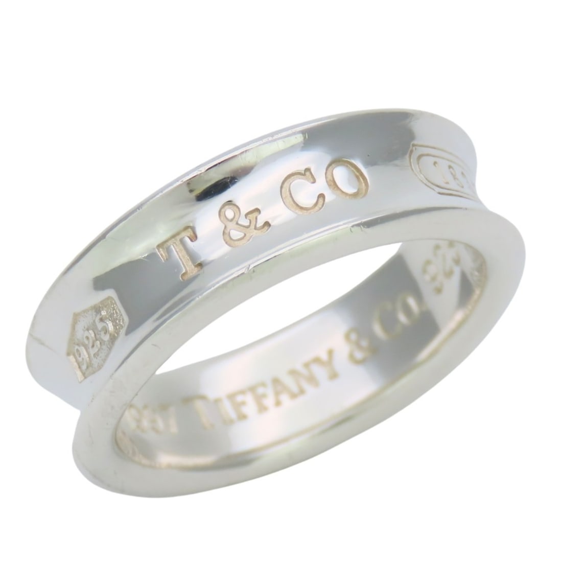 Tiffany & Co. Ring, 1837, SV925, Women's.: --- Catalog ---Category: SizeJP Size: 19.5US Size: 9.5Category: DesignType: Band ringColor: SilverGender: WomenMaterial: Silver 925Category: GeneralBrand: Tiffany--- Item List ---Section: ConditionRan
