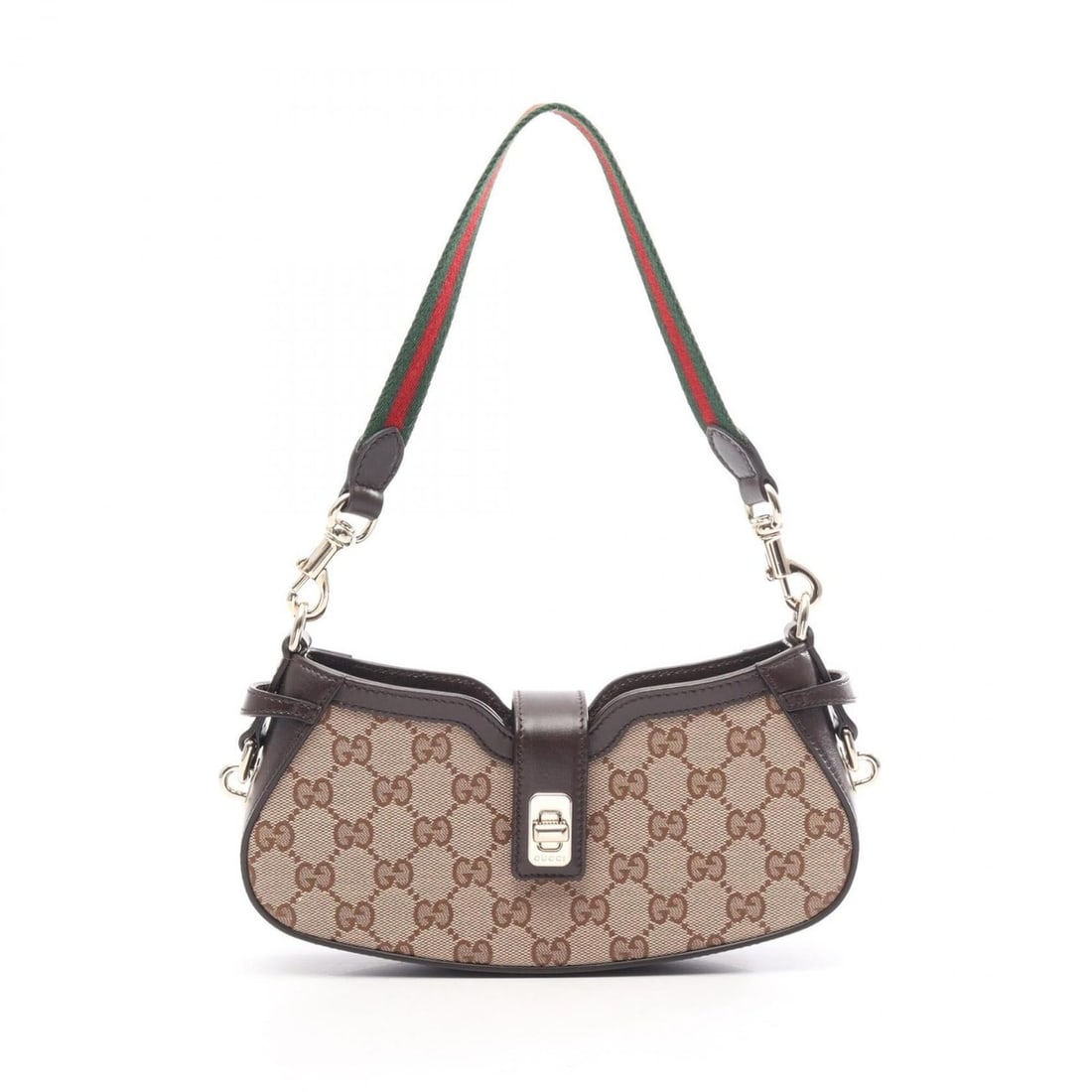 Gucci Moonside Sherry Line GG Canvas Handbag, and Leather, Women's, Beige/Brown, 786015 (1 of 9)