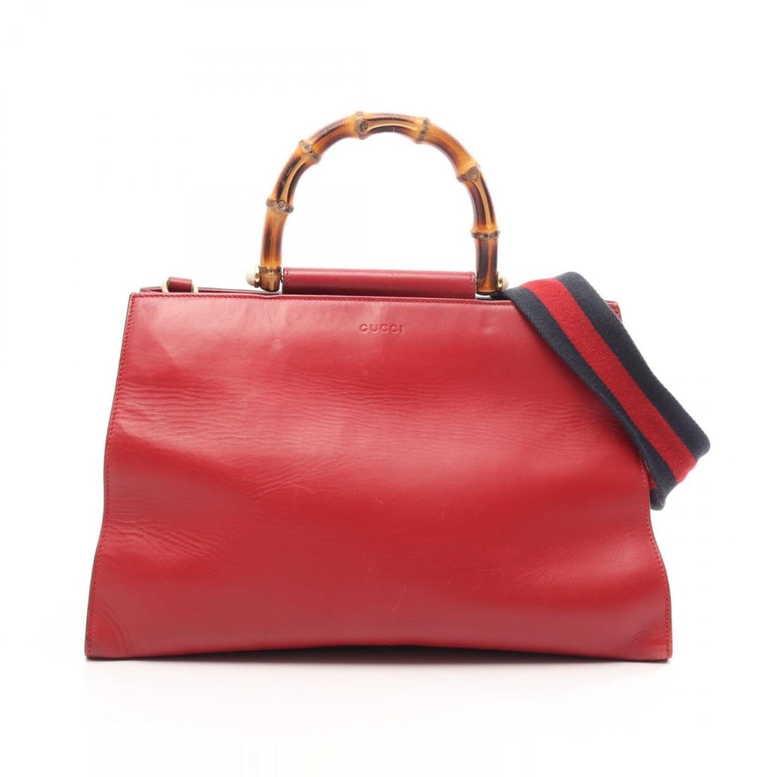 Gucci Nymphaea Bamboo 2-Way Handbag, Leather, Women's, Red, 453764: --- Catalog ---Category: SizeSize (HxWxD): 25cm x 37.5cm x 7cm / 9.84'' x 14.76'' x 2.75''Category: DesignType: HandbagColor: Red colorGender: WomenMaterial: Leather Category: GeneralMPN: 453764Brand: