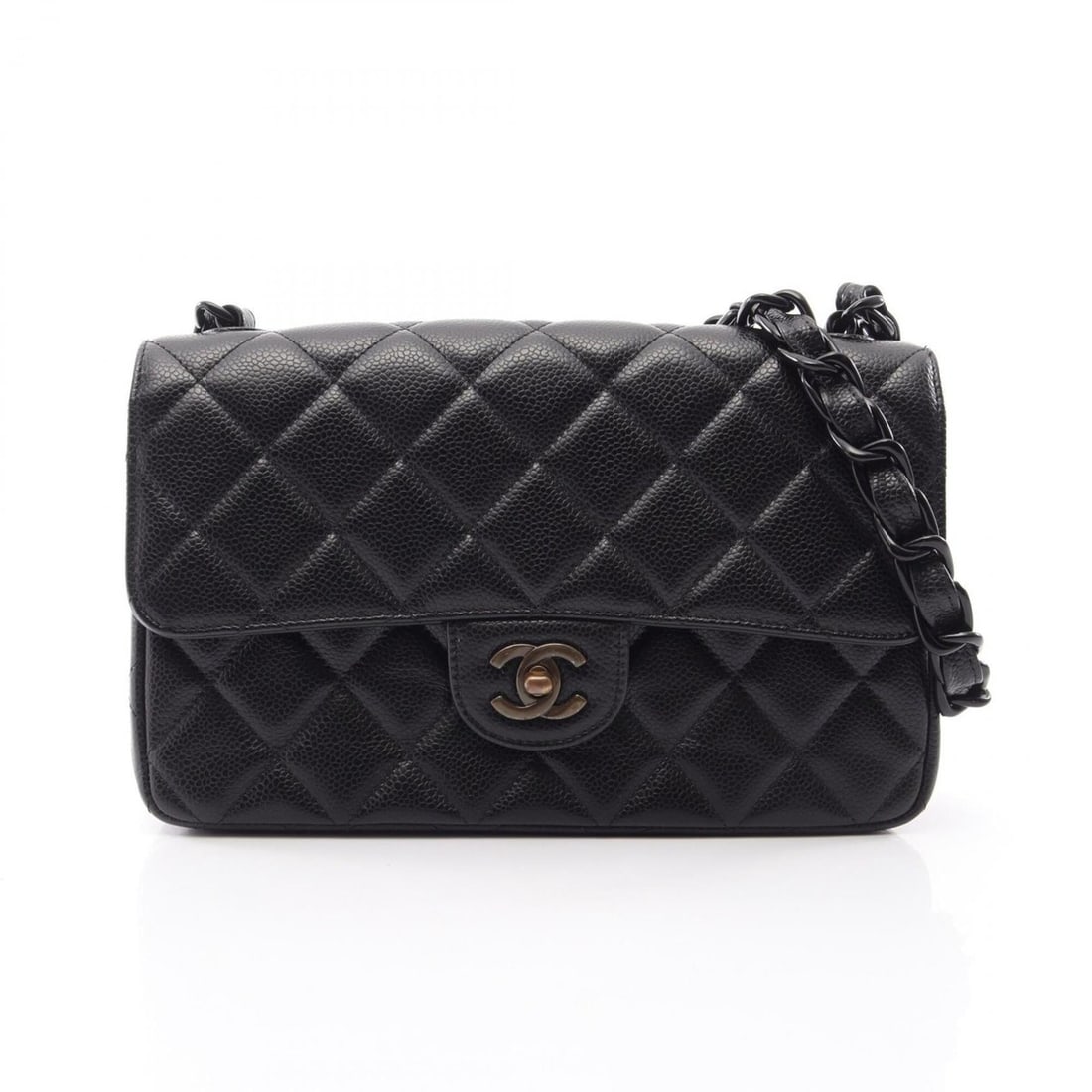 Chanel Matelassé Single Flap Chain Shoulder Bag/Handbag, Caviar Leather (Grained Calfskin),: --- Catalog ---Category: SizeSize (HxWxD): 16cm x 25cm x 6cm / 6.29'' x 9.84'' x 2.36''Category: DesignType: Handbag, Shoulder bagColor: BlackGender: WomenMaterial: Grained Calfskin Hardware Color: Go