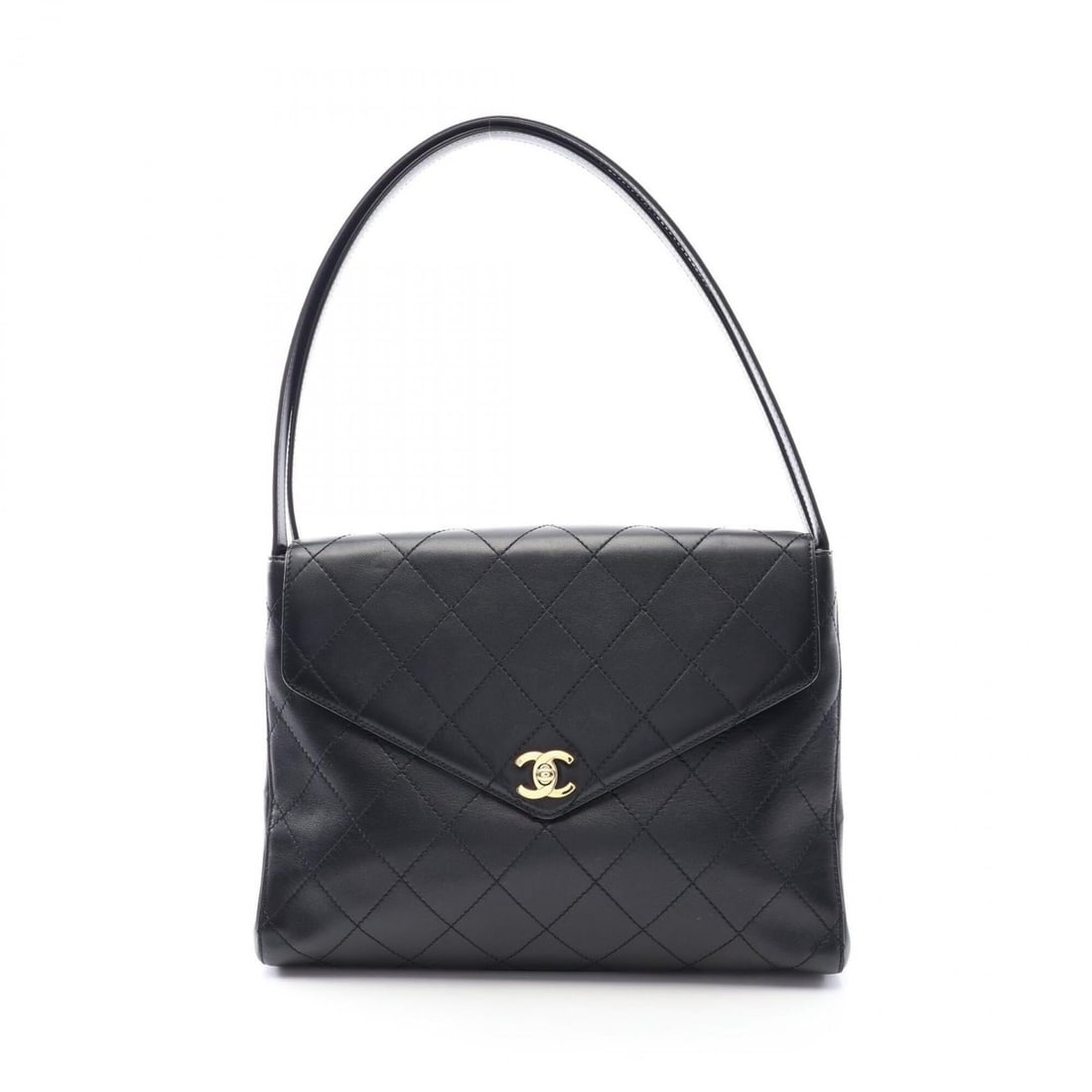 Chanel Matelassé Shoulder Bag/Handbag, Lambskin Leather, Women's, Black: --- Catalog ---Category: SizeSize (HxWxD): 22cm x 31cm x 10.5cm / 8.66'' x 12.2'' x 4.13''Category: DesignType: Handbag, Shoulder bagColor: BlackGender: WomenMaterial: Leather Hardware Color: GoldLeat