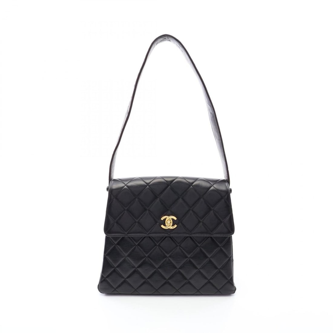 Chanel Matelassé Shoulder Bag/Handbag, Lambskin Leather, Women's, Black: --- Catalog ---Category: SizeSize (HxWxD): 23cm x 27cm x 11cm / 9.05'' x 10.62'' x 4.33''Category: DesignType: Handbag, Shoulder bagColor: BlackGender: WomenMaterial: Leather Hardware Color: GoldLeath