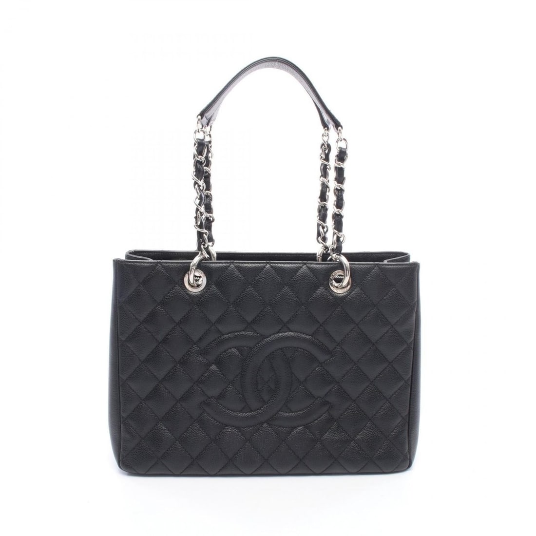 Chanel Matelassé Grand Shopping GST Tote Bag/Handbag, Caviar Leather (Grained Calfskin), Women's,: --- Catalog ---Category: SizeSize (HxWxD): 24.5cm x 34cm x 13cm / 9.64'' x 13.38'' x 5.11''Category: DesignType: Handbag, Tote bagColor: BlackGender: WomenMaterial: Grained Calfskin Hardware Color: Si